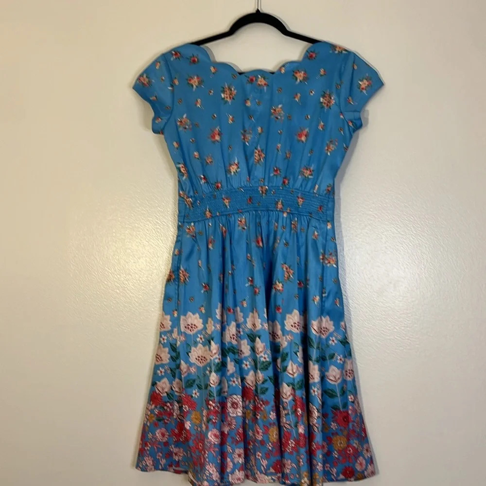 eShakti | Virginia floral retro style dress Women’s 6 (Custom) scalloped Midi - Picture 7 of 12